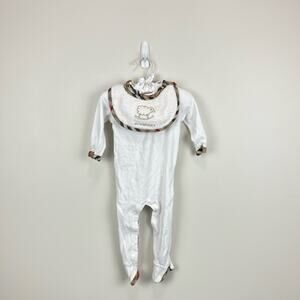 Burberry Baby White Footie & Bib Set 6 Months